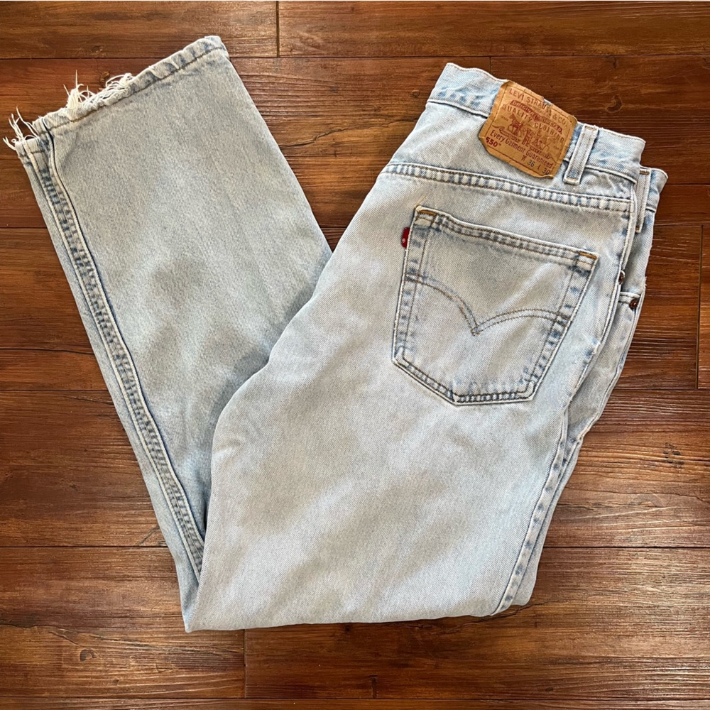 Vintage 1998 Levi's 550 Light Wash Made in USA Denim Jeans Sz 36waist